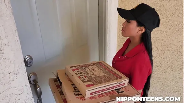 Hot Delivery Teen Fucked by Two Guys