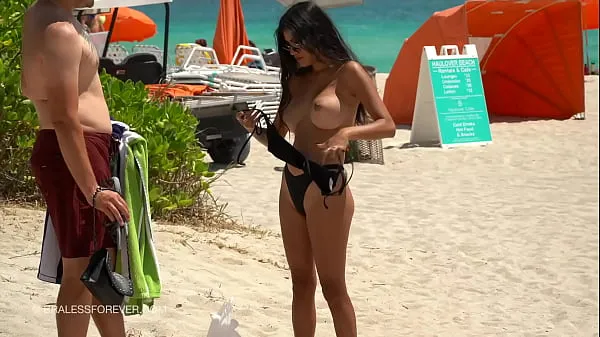 Best Huge boob hotwife at the beach fresh Movies